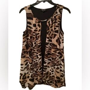 Lily Morgan Animal Print Summer Top - Size S
